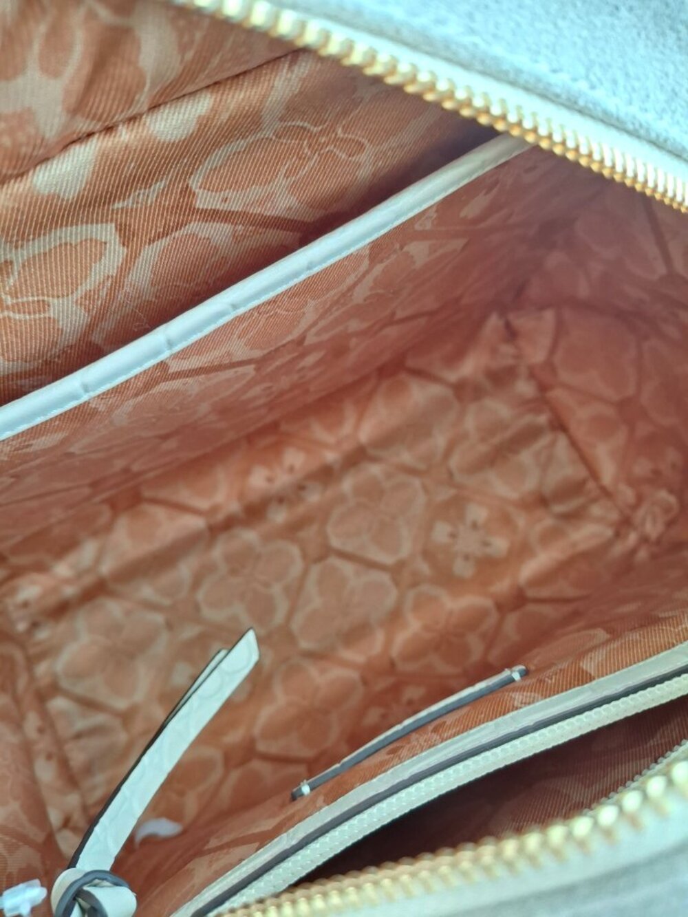 (New) Lucky Brand – Kloe Faux Croc Leather Satchel Shoulder Bag (Vanilla) - Picture 11 of 13